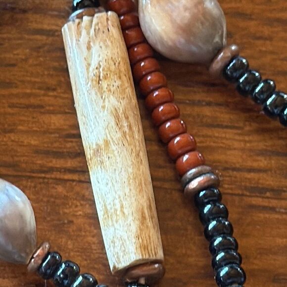 Vintage African Cast Brass Tribal Warrior Multiple Strand Tassel Pendant Necklac - Picture 14 of 16